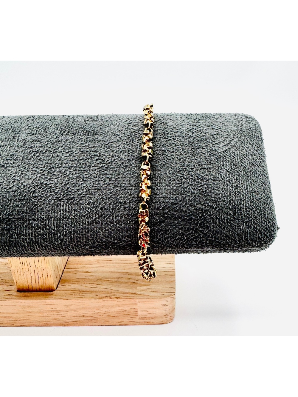 14k gold solid nugget style bracelet